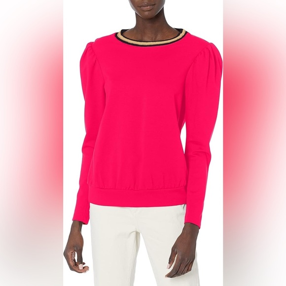 NWOT Trina Turk Women's Puff Sleeve Top - Picture 1 of 5